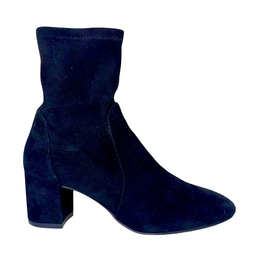 NWOB STUART WEITZMAN YULIANA 60 BOOTIES IN BLACK SUEDE